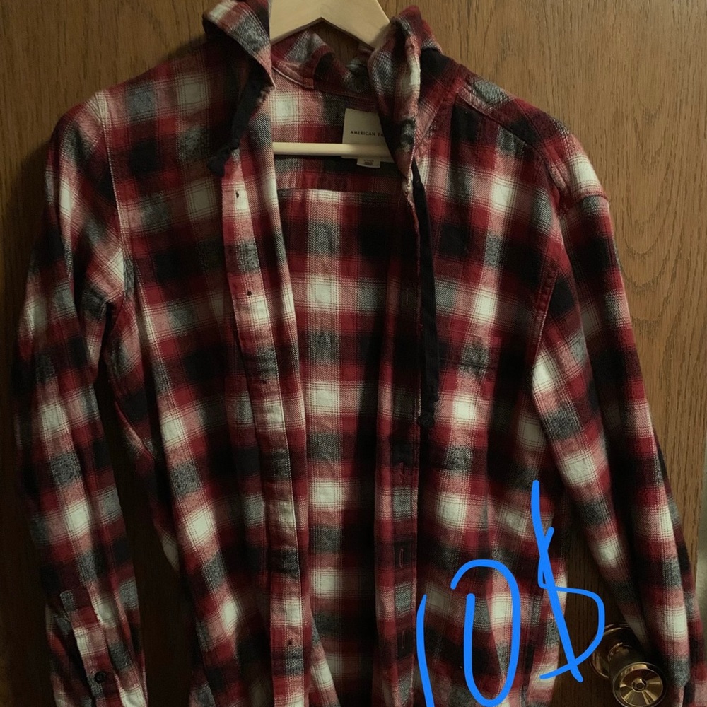 American Eagle Red Plaid Flannel